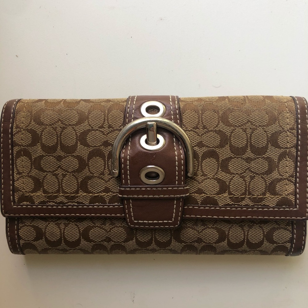 Brown Leather Coach wallet and check wallet